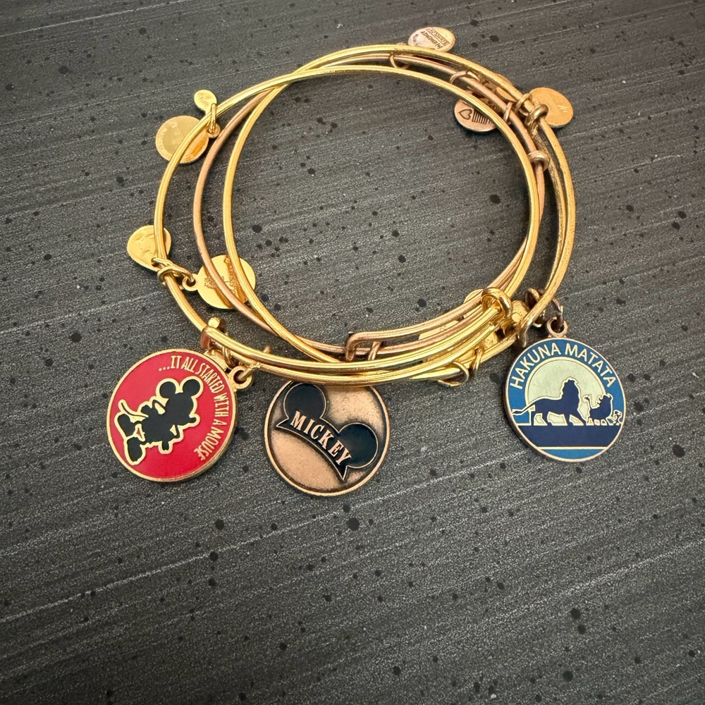 Gold Disney Alex and Ani Charm Bracelets